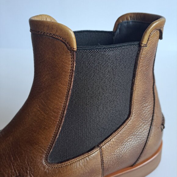 New Di Bianco Minori Men\'s Brown Leather Slip On Chelsea Boots main image 13